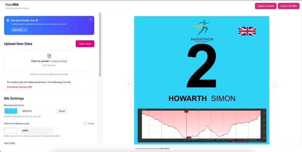 Race Bib Generator